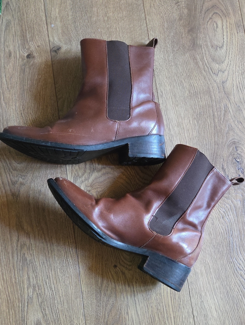 Cole Haan Fabrizia Cognac Leather Chelsea Boots